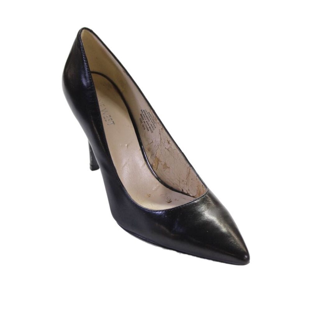 Nine West Womens Leather Pointed Toe Martinar Pumps Black Size 7.5 Medium